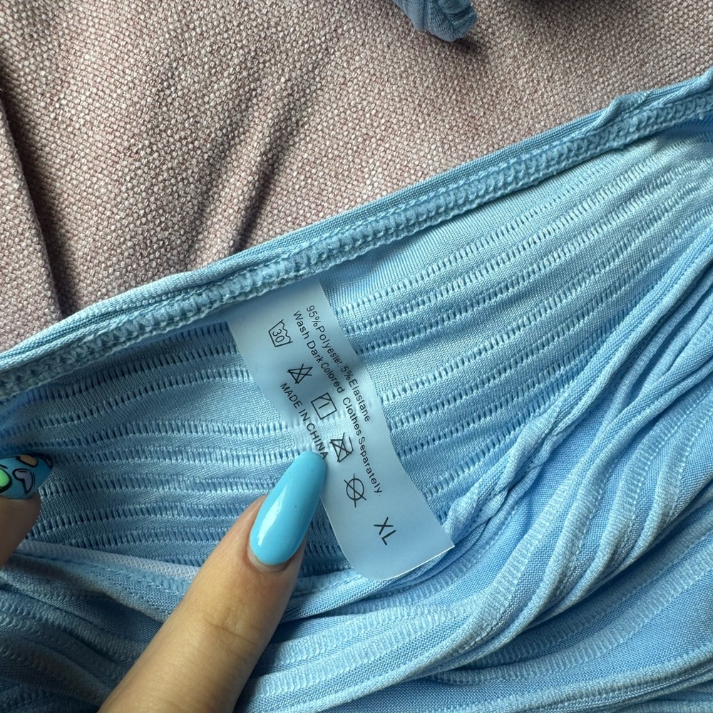 Blue Ruffled Bikini - Picture 2 of 3